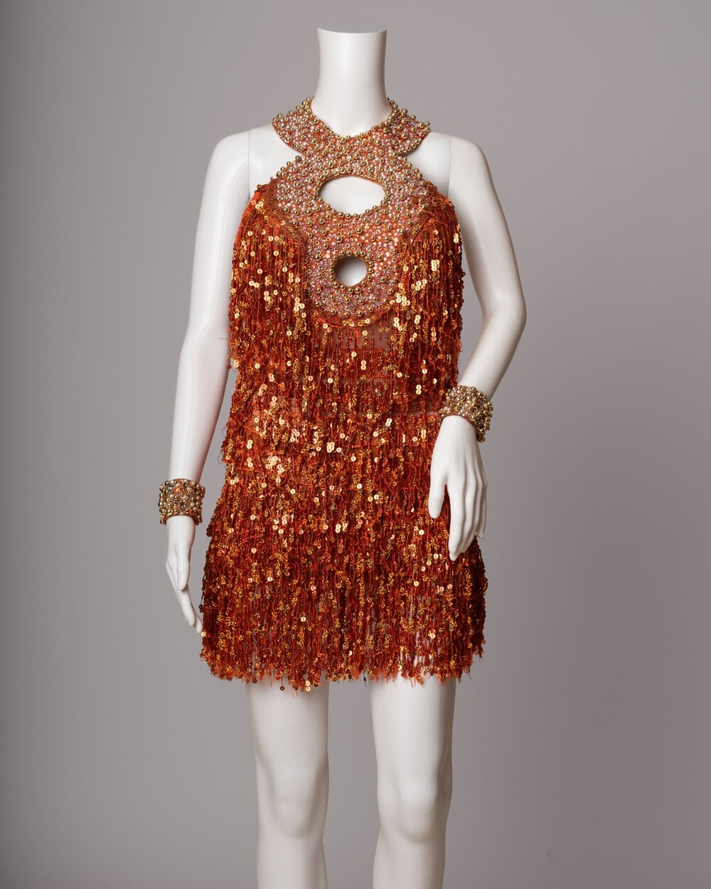 ballroom dance competition bronze sequin fringe dress latin/rhythm XS-S